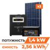 Комплект СЕС 1,4 кВт АКБ 2,56 кВт (літій) 100 Ач Преміум - Зображення 1