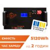 Акумулятор LP LiFePO4 51,2V - 100 Ah (5120Wh) (BMS 200A/100А) з LCD метал Smart RM RS485/CAN - Изображение 1