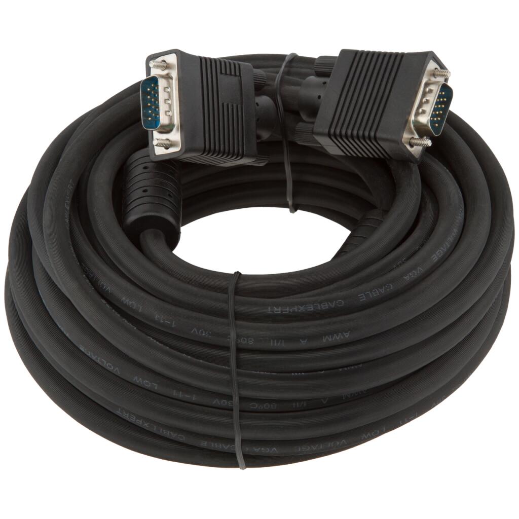 Кабель VGA-10.0BK 10 м черный (с двумя ферритовыми кольцами) - Изображение 2