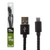 Кабель USB - micro USB 1м B (кож. плетение) черный / Re - Изображение 1