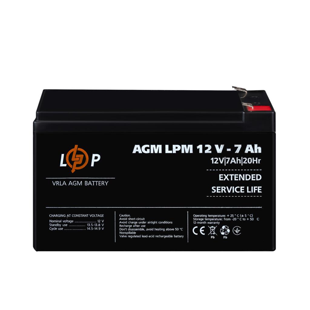 Акум. батарея LPМ 12- 7АН типу AGM, LP - Изображение 2