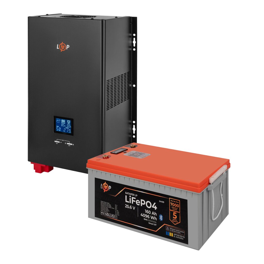 Комплект резервного питания LogicPower ИБП 3500W + литиевая (LiFePO4) батарея 4096Wh - Изображение 1