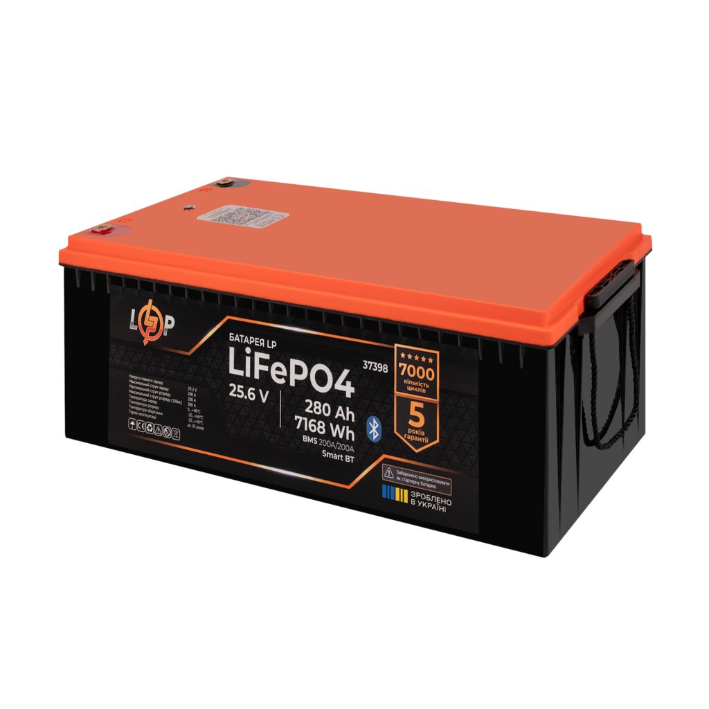 Аккумулятор LP LiFePO4 25,6V - 280 Ah (7168Wh) (BMS 200A/200А) пластик Smart BT - Изображение 7