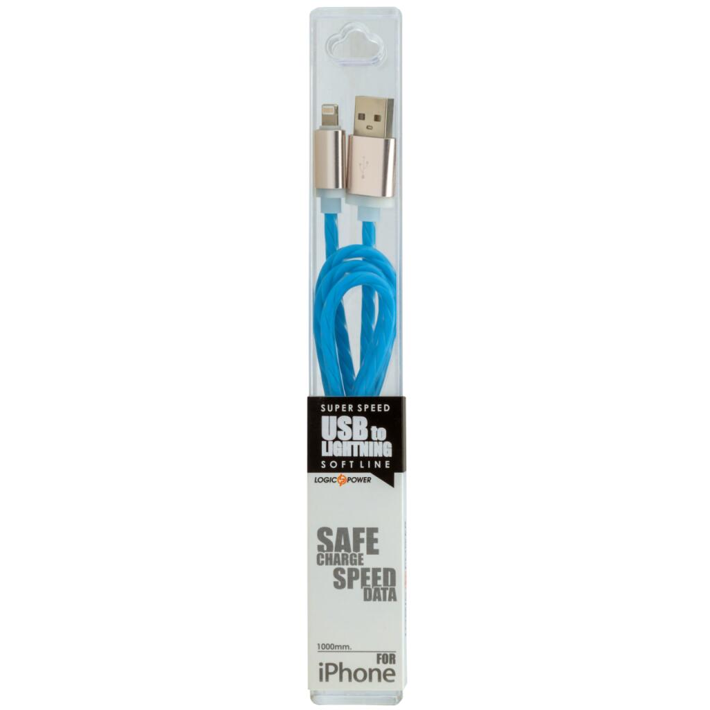 Кабель USB - Lightning 1м Bl (силикон) синий / Retail - Изображение 4