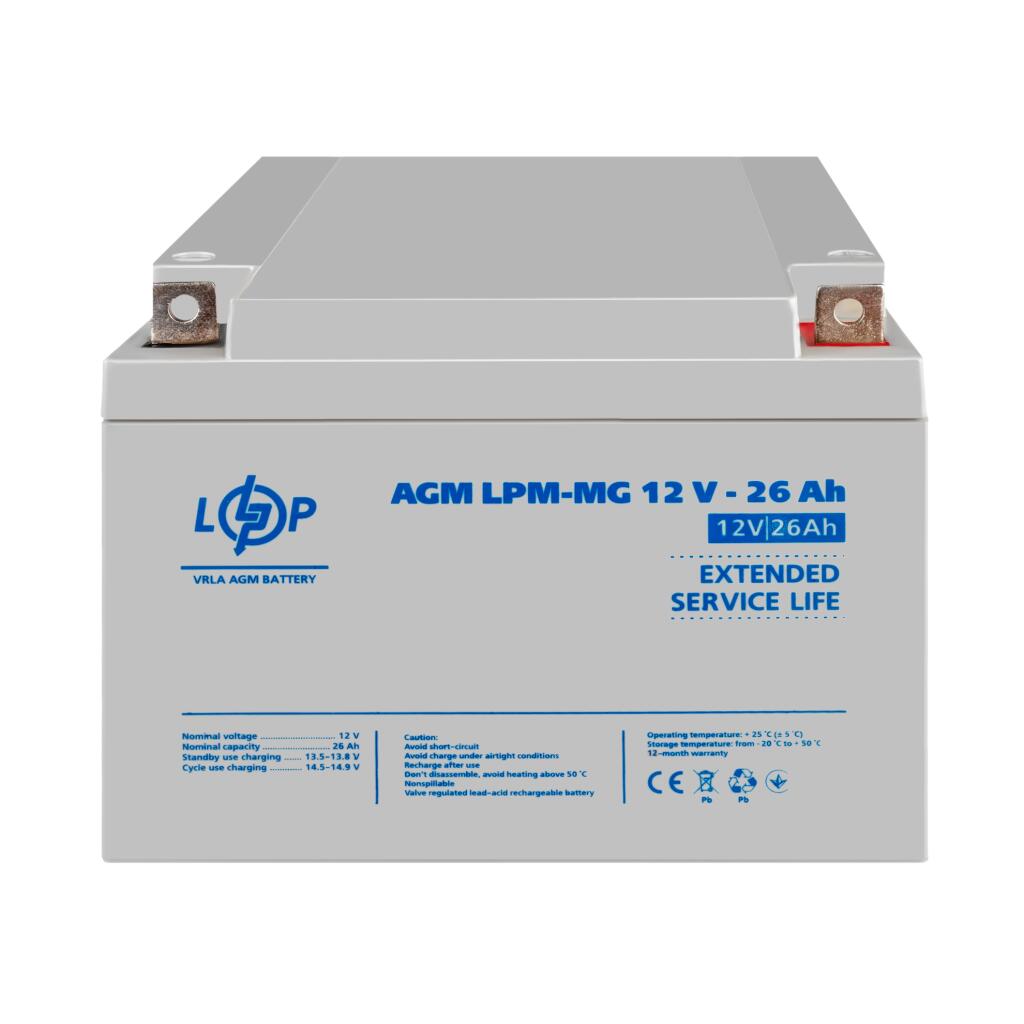Акумулятор мультигелевий LPM-MG 12V - 26 Ah - Зображення 2