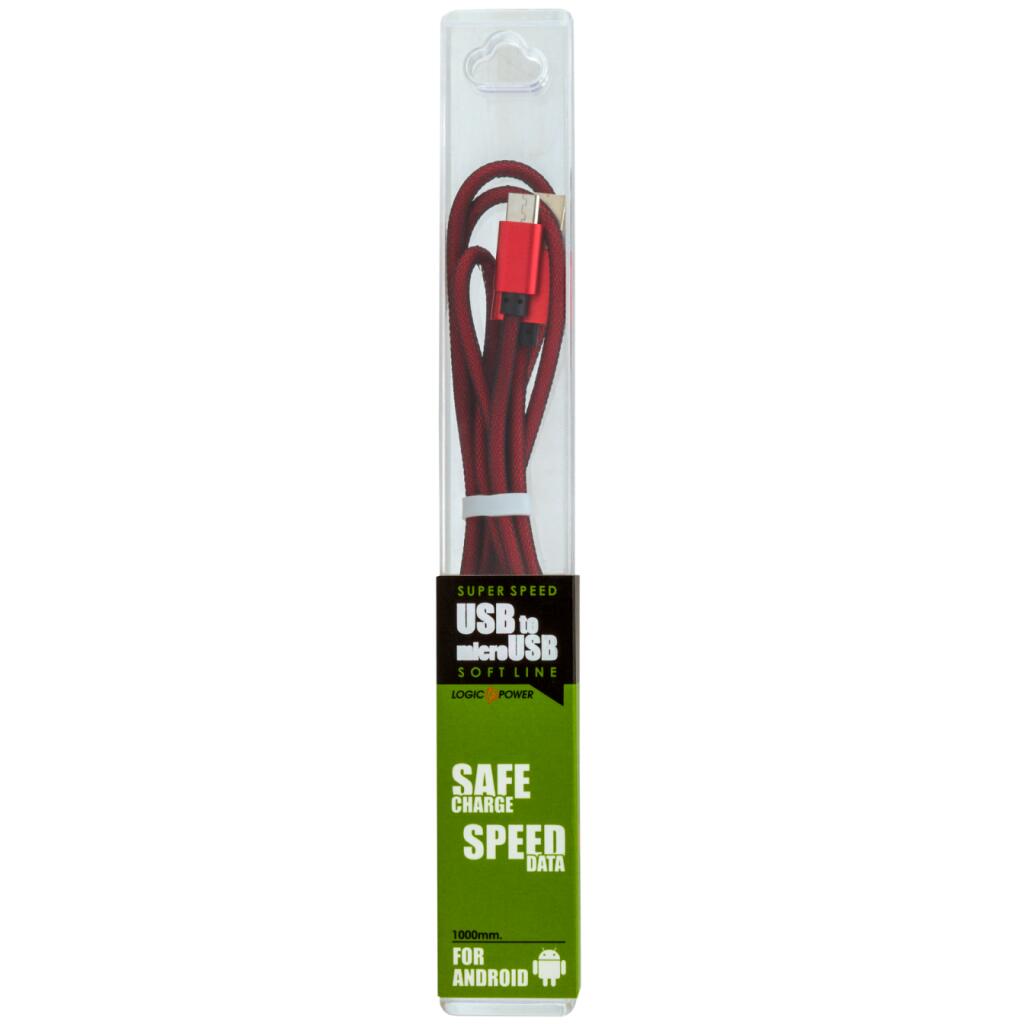 Кабель USB - micro USB 1м R (метал. плетение) красный / - Изображение 4
