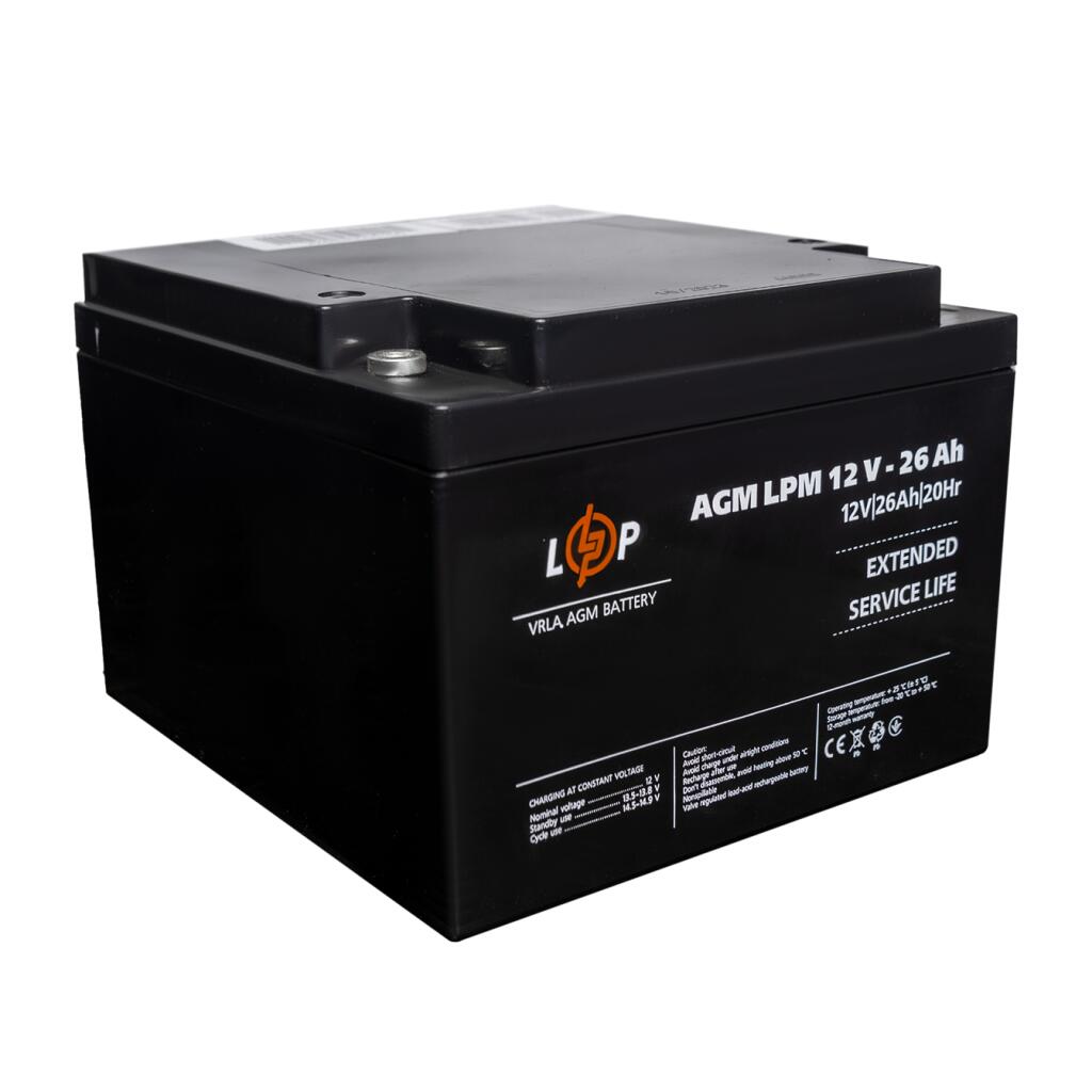Распродажа (22883) Аккумулятор AGM LPM 12V - 26 Ah под болт М5 (08-2024) - Изображение 4