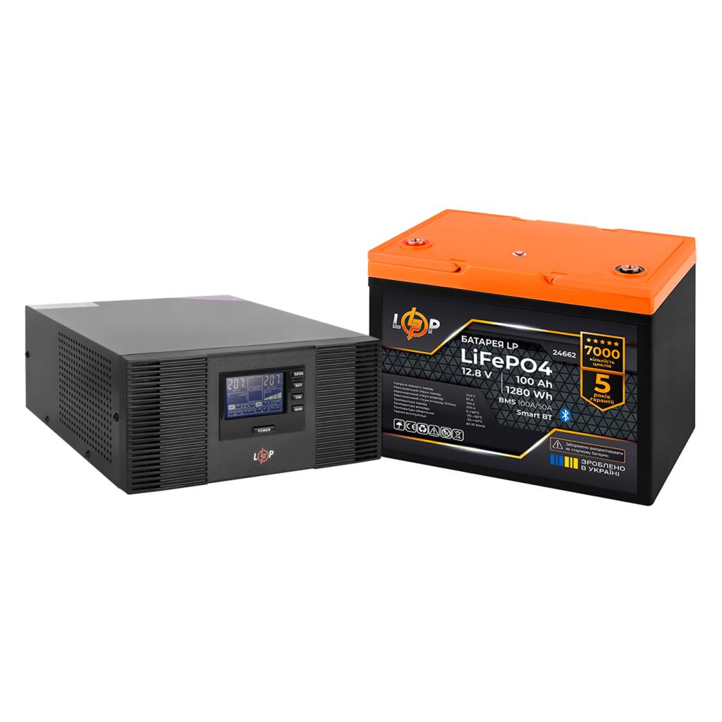 Комплект резервного живлення LogicPower B1500 + літієва (LiFePO4) батарея 1280Wh - Зображення 3