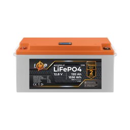 Аккумулятор LP LiFePO4 12,8V - 120 Ah (1536Wh) (BMS 80A/40А) пластик LCD для ИБП