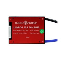 BMS плата LiFePO4 36V 12S Dis 50A Ch 30A