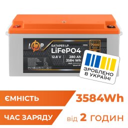 Акумулятор LP LiFePO4 12,8V - 280 Ah (3584Wh) (BMS 200A/100А) пластик Smart BT