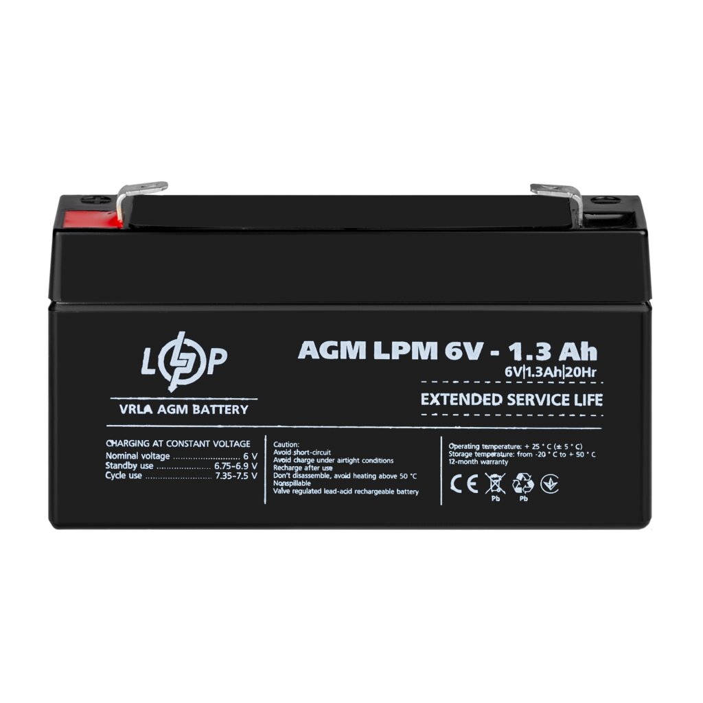 Аккумулятор AGM LPM 6V - 1.3 Ah - Изображение 2