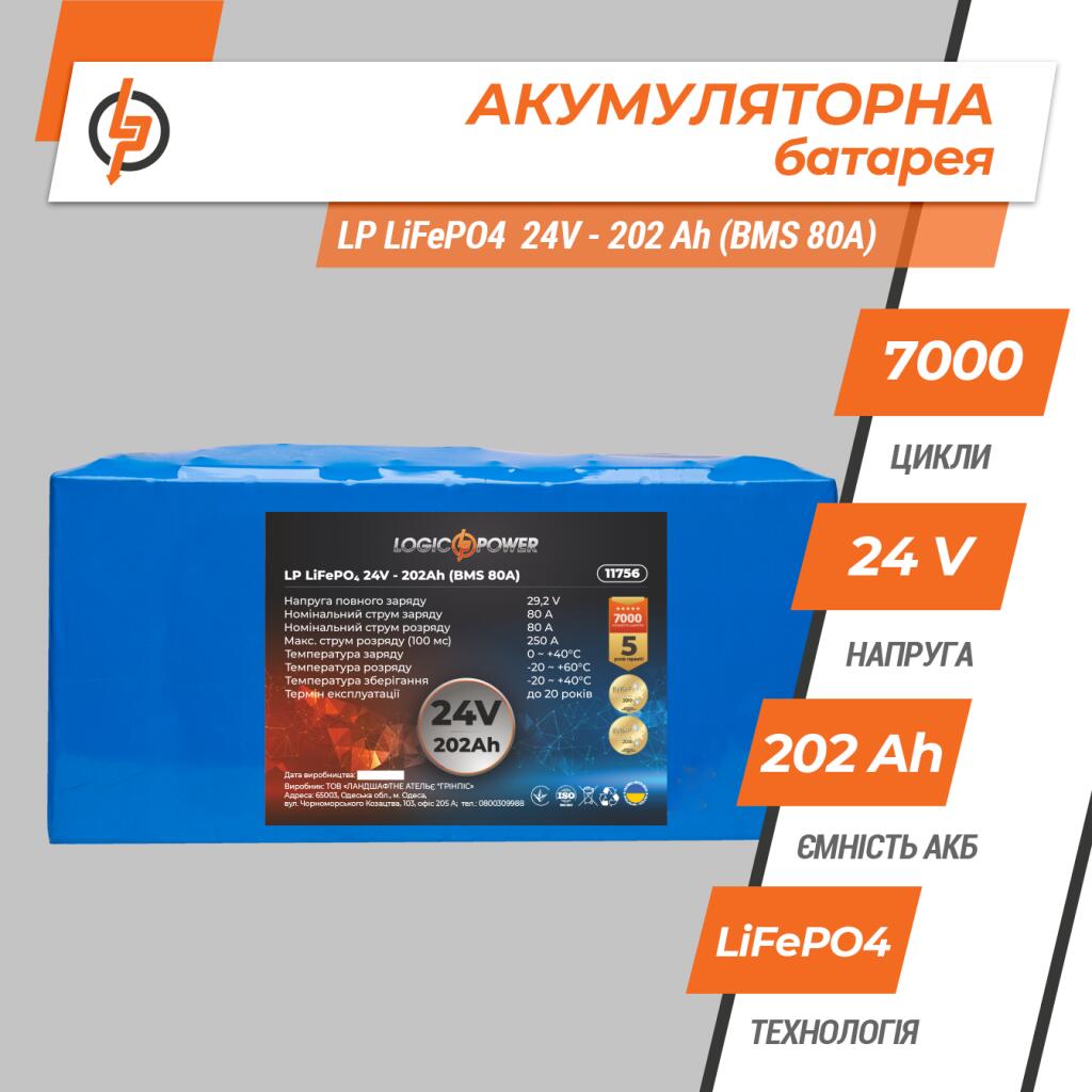 Аккумулятор LP LiFePO4 24V - 202 Ah (BMS 80A) - Изображение 3