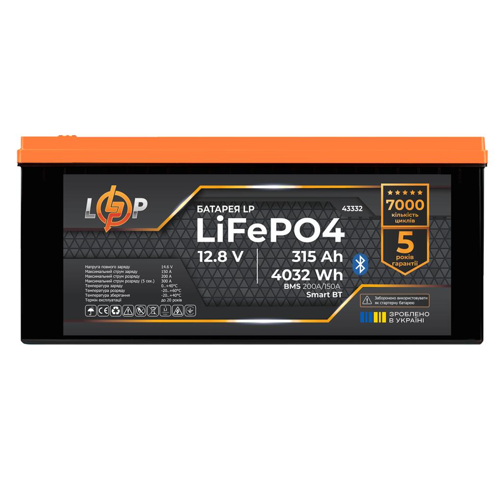 Аккумулятор LP LiFePO4 12,8V - 315 Ah (4032Wh) (BMS 200A/100А) пластик Smart BT - Изображение 1