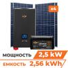 Комплект СЭС 2.5kW АКБ 2.56kWh (литий) 100 Ah Премиум (без комплектующих) - Изображение 1