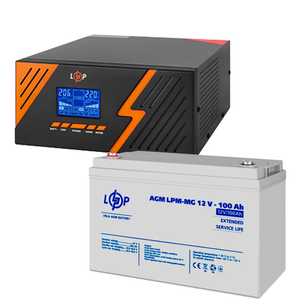 Комплект резервного питания LogicPower ИБП 1050W + мультигелевая батарея 1200Wh(37075) - Изображение 1