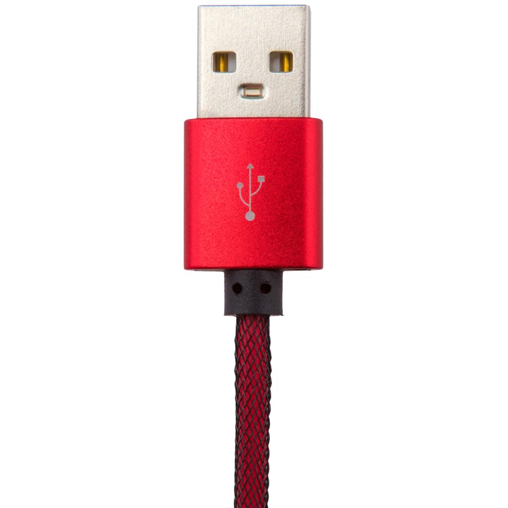 Кабель USB - micro USB 1м R (метал. плетение) красный / - Изображение 3