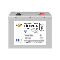 Аккумулятор LP LiFePO4 25,6V - 100 Ah (2560Wh) (BMS 100A/50А) Метал Smart BT