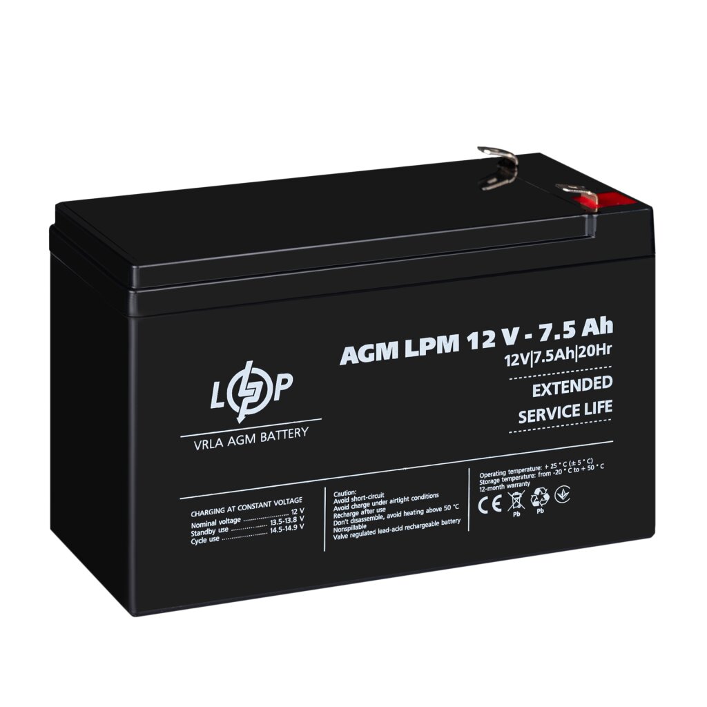 Аккумулятор AGM LPM 12V - 7.5 Ah - Изображение 4