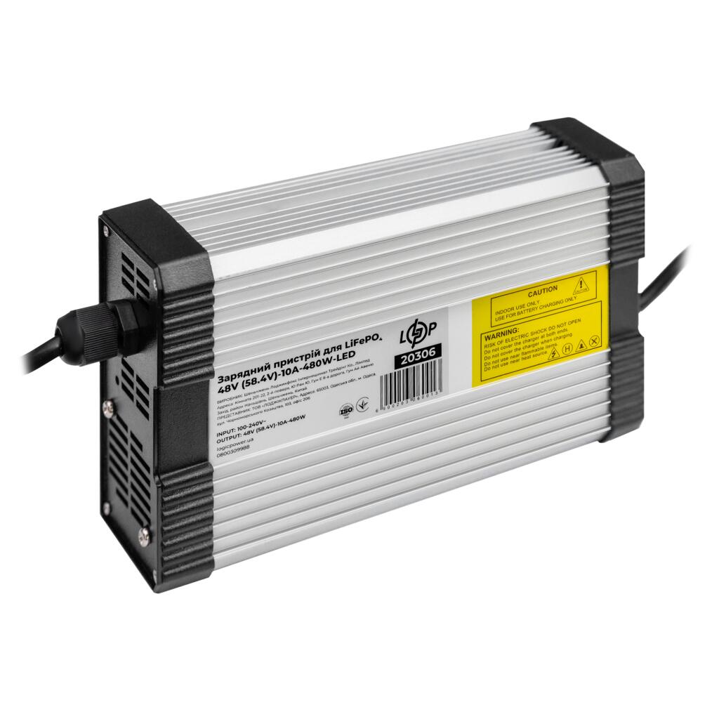 Зарядное устройство для аккумуляторов LiFePO4 48V (58.4V)-10A-480W-LED - Изображение 2