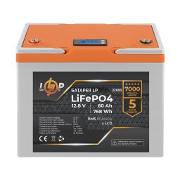 Акумулятор LP LiFePO4 12,8V - 60 Ah (768Wh) (BMS 50A/25А) пластик LCD null