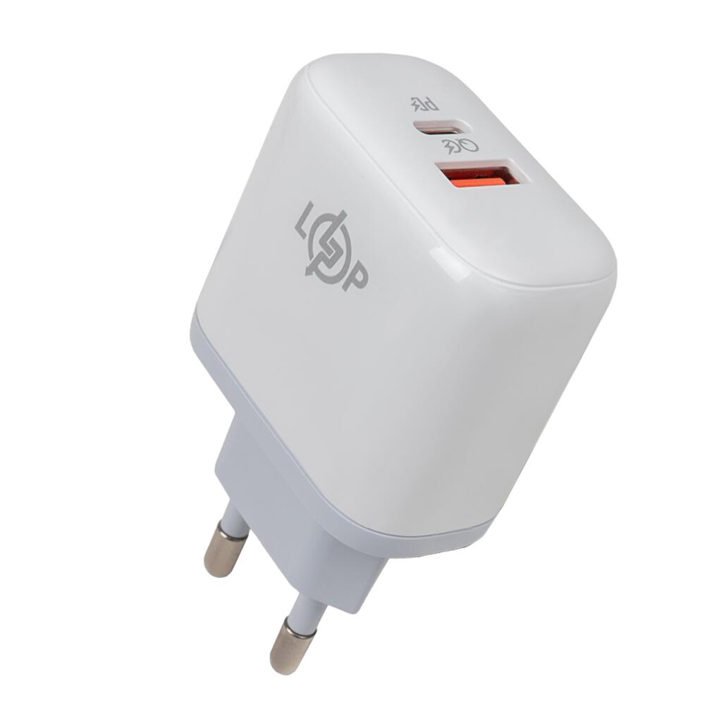 Зарядка для телефона LP 45W (Type-C+USB) QC + кабель (Type-C to Type-C) 45WCH - Изображение 1