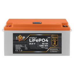 Аккумулятор LP LiFePO4 25,6V - 50 Ah (1280Wh) (BMS 80A/40А) пластик LCD для ИБП