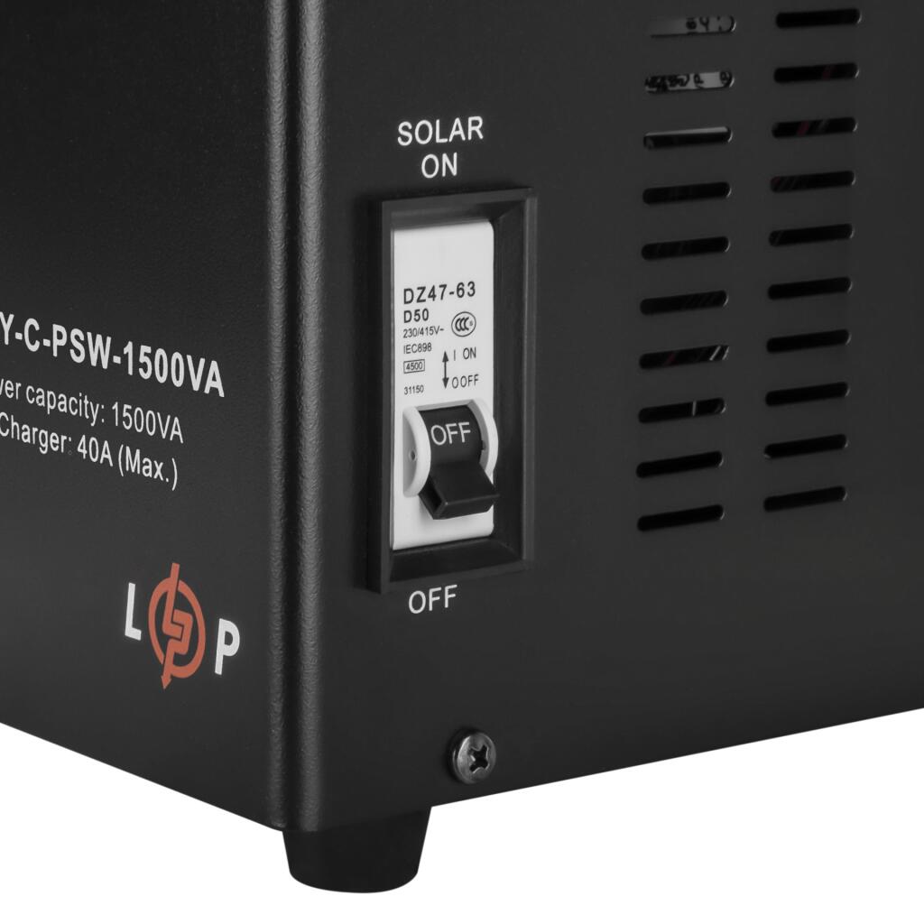 Сонячний інвертор (ДБЖ) LPY-С-PSW-1500VA (1050Вт) MPPT 24V - Зображення 6