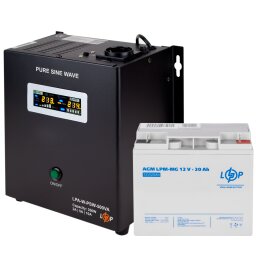 Комплект резервного питания для котла LogicPower ИБП + мультигелевая батарея (UPS A500VA + АКБ MG 270W) null